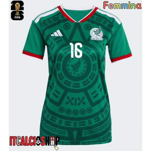 Messico Julian Quinones #16 Prima Maglia Femmina Mondiali 2026 Manica Corta